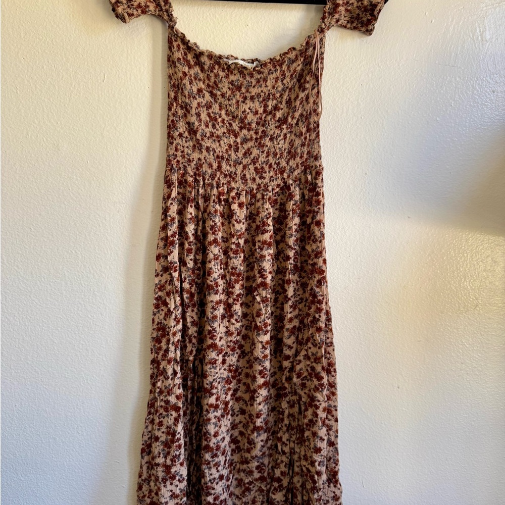 Blush Floral Maxi Dress in Red and Cream
